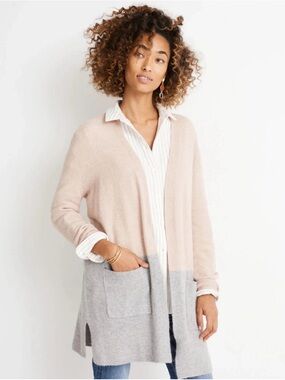 Madewell size small Kent Open Cardigan - Blush Pink & Heather Gray